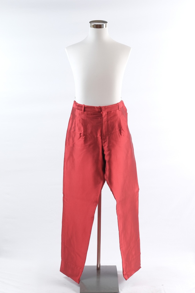 Chaqueta de traje rojo satinado