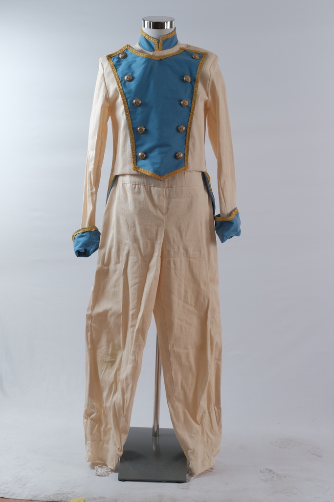 Chaqueta napoleónica azul claro y crudo