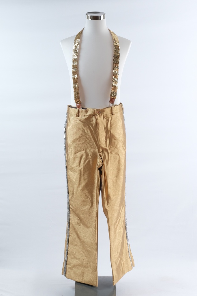 Traje dorado con solapa lentejuelas