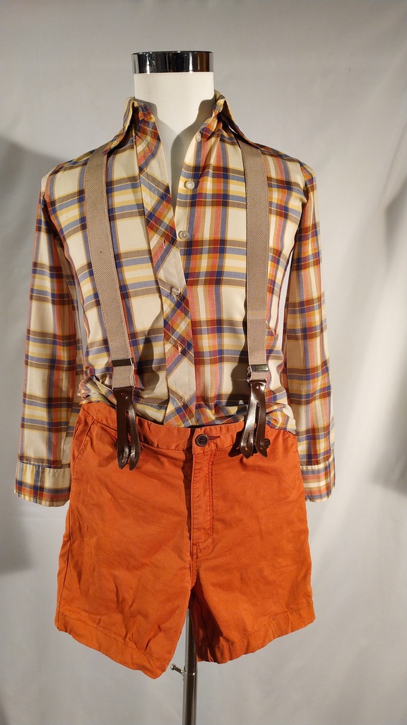 Camisa manga larga cuadros naranja (Ángel Villar)