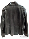 Chaqueta cuero negro bajo con forma