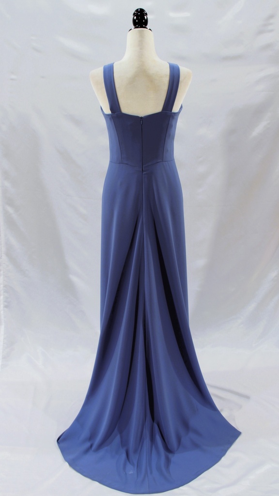 Camisón azul tirante ancho y lorzas verticales pecho
