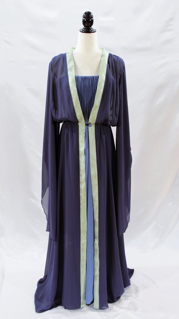 Camisón azul tirante ancho y lorzas verticales pecho
