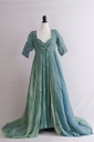 Vestido tirantes corte imperio tornasolada