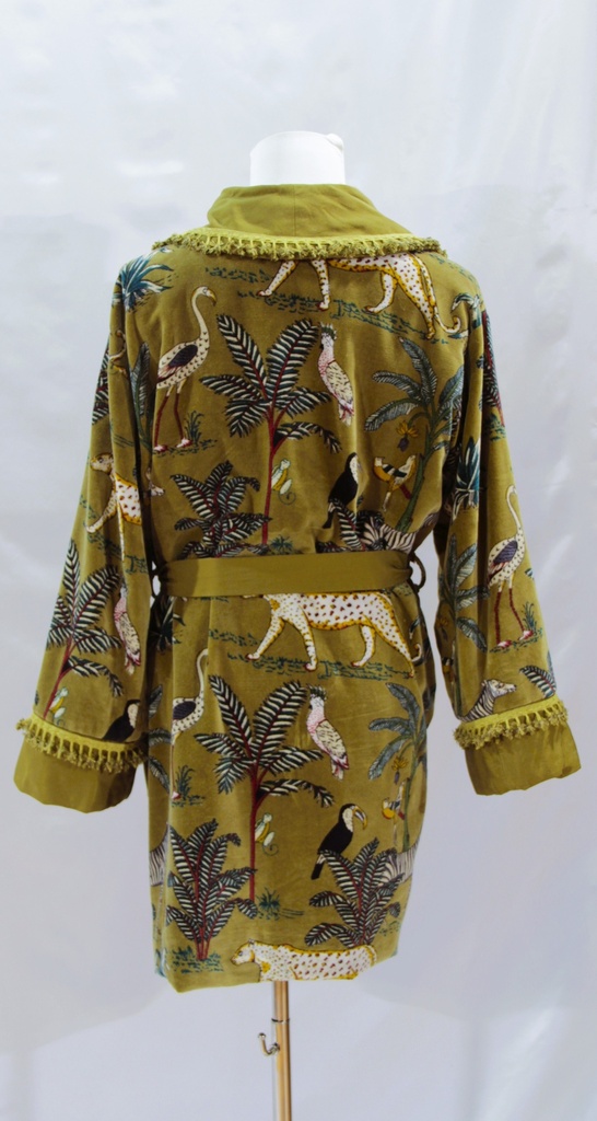Batín terciopelo estampado sabana