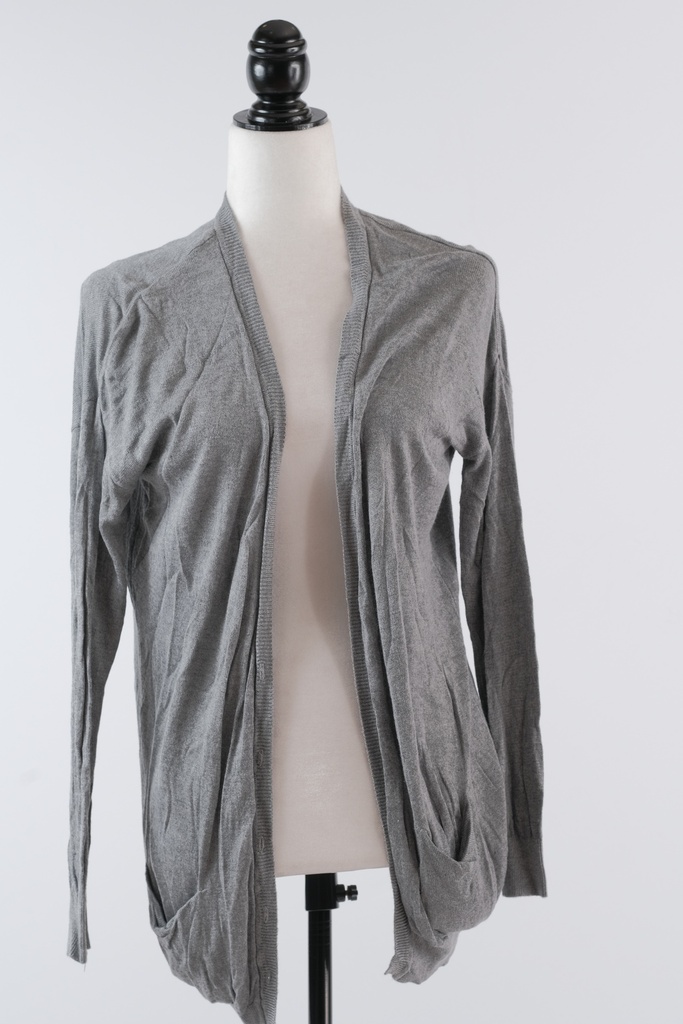 Chaqueta larga punto gris