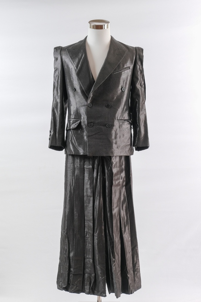 Traje americana negro hilo lurex+ pantalón ancho