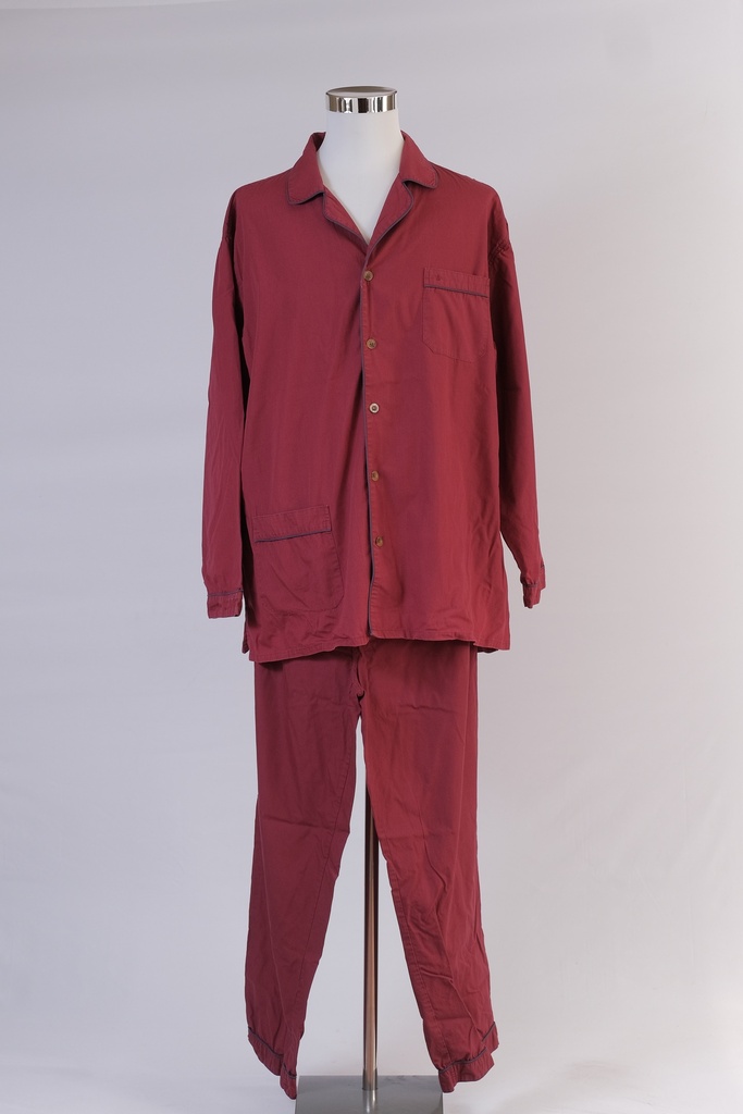Conjunto chaqueta pijama granate + pantalón