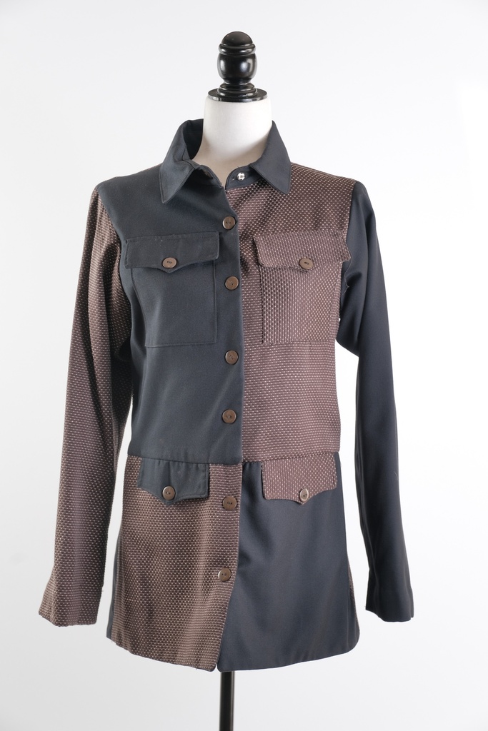 Chaqueta larga bicolor bolsillos tapeta+ pantalón bicolor