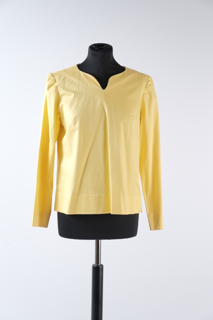 Camisa amarillo manga larga sin cuello