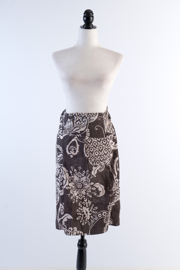 Falda marrón estampado flores