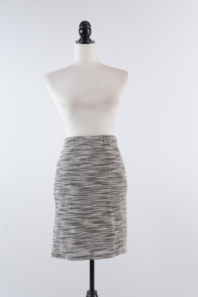 Falda recta jaspeado gris