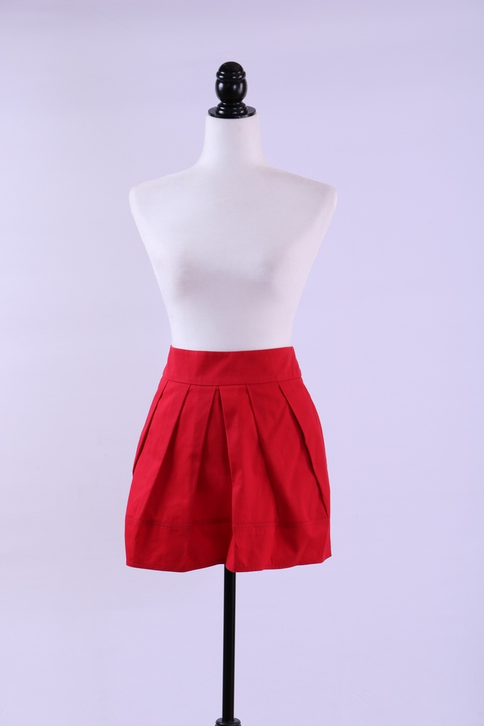 Falda rojo tablas corta