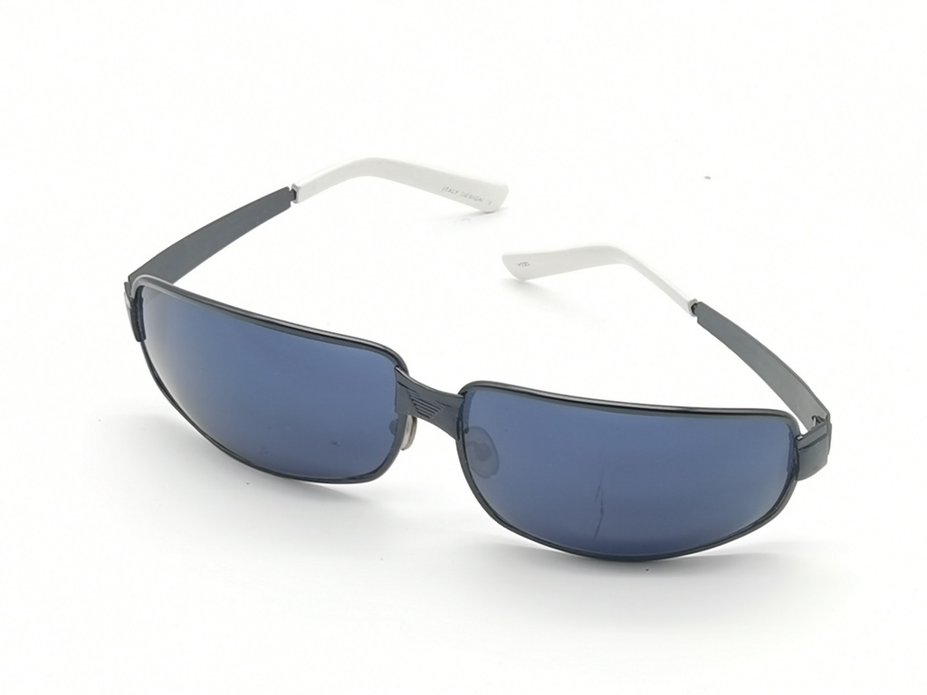 Gafas de sol de metal y cristal azul