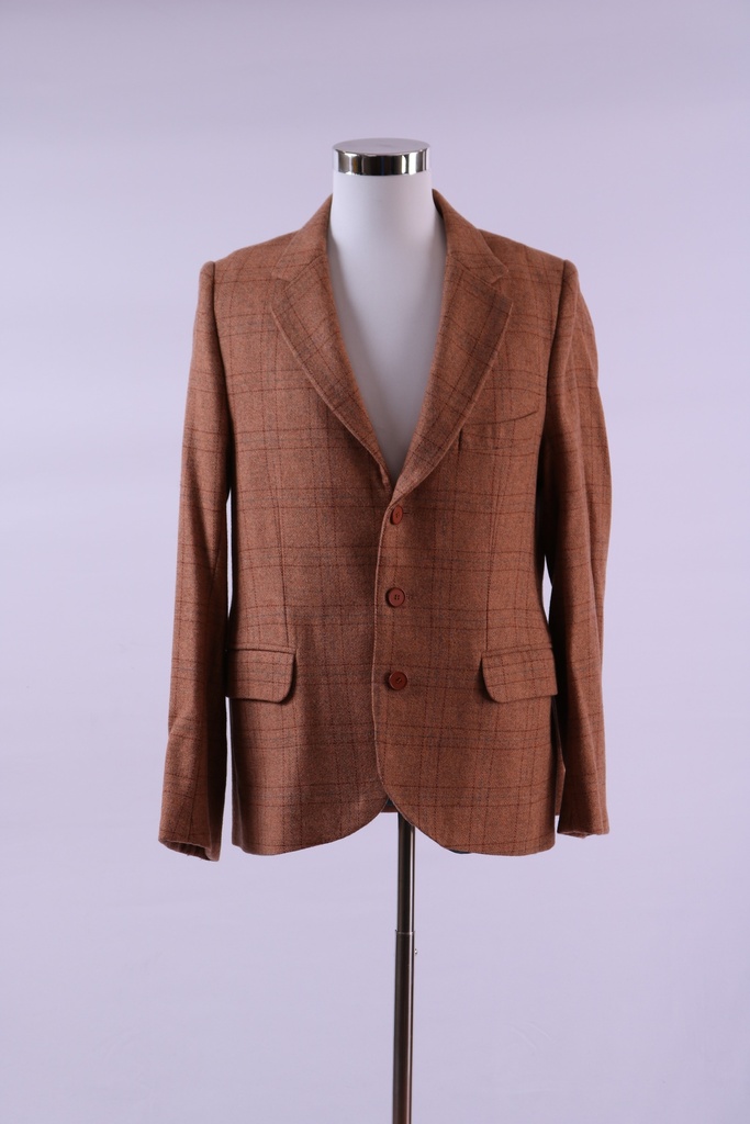 Americana marrón cuadros de tweed