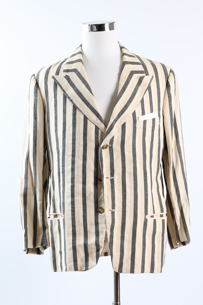 Americana lino beige rayas verticales