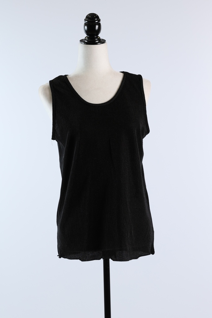 Camiseta canalé negra tirantes