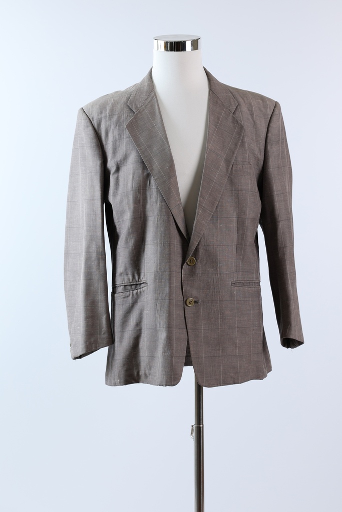 Americana gris de cuadros grandes