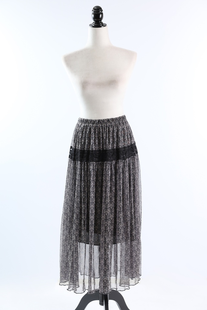 Falda de gasa vuelo midi estampada
