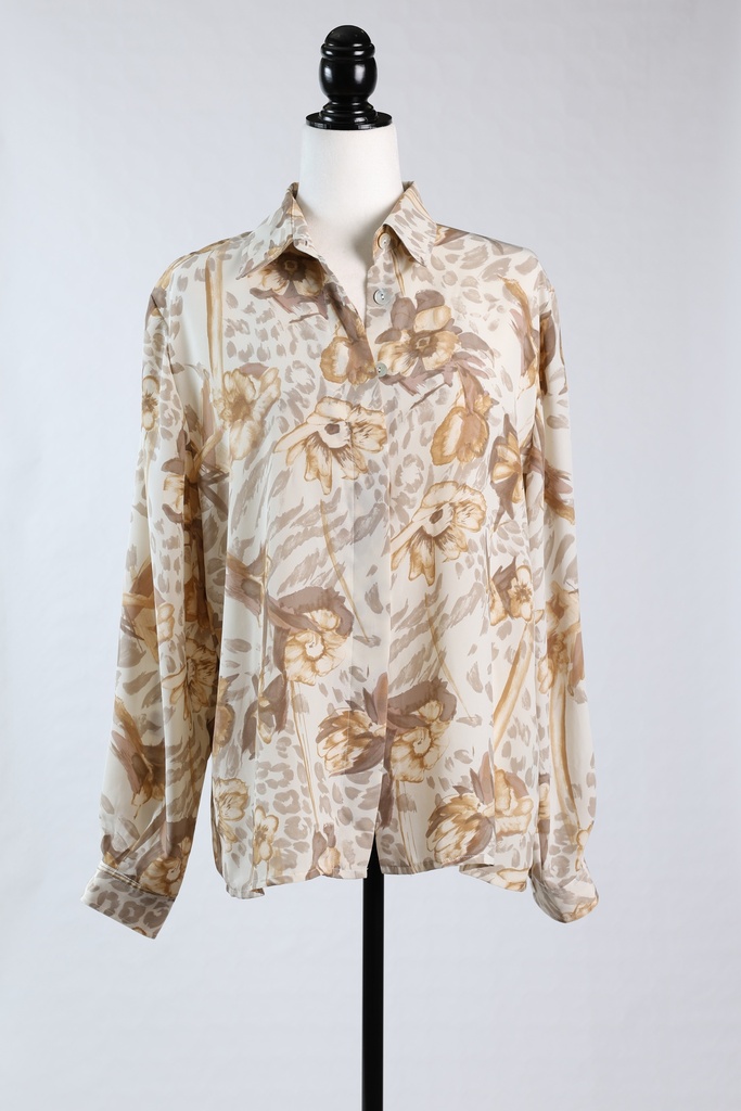 Blusa  seda crudo estampados