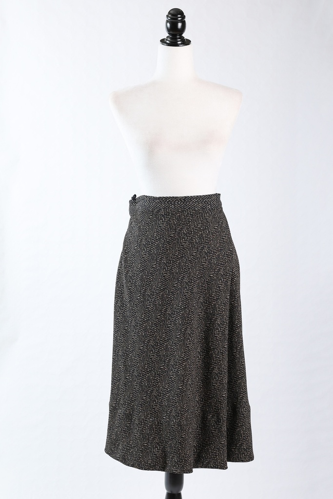 Falda vuelo estampada negro y marrón