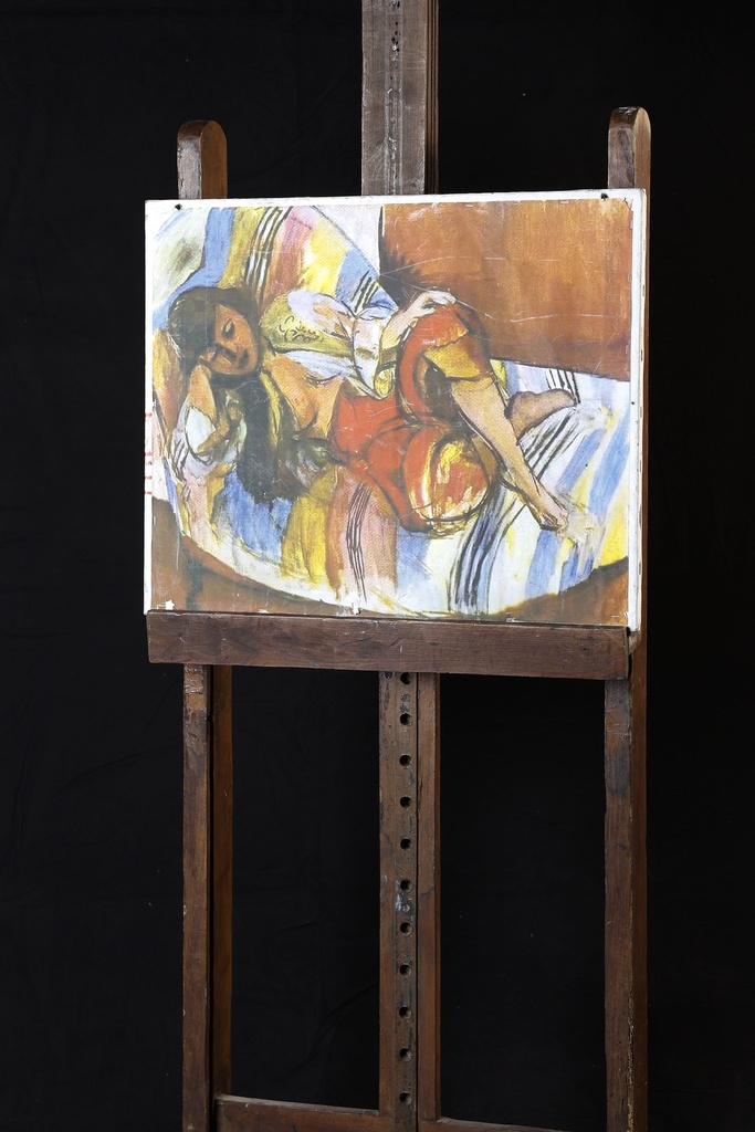 Lienzo pintado mujer recostada