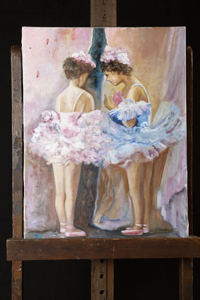 Lienzo pintado bailarinas de ballet