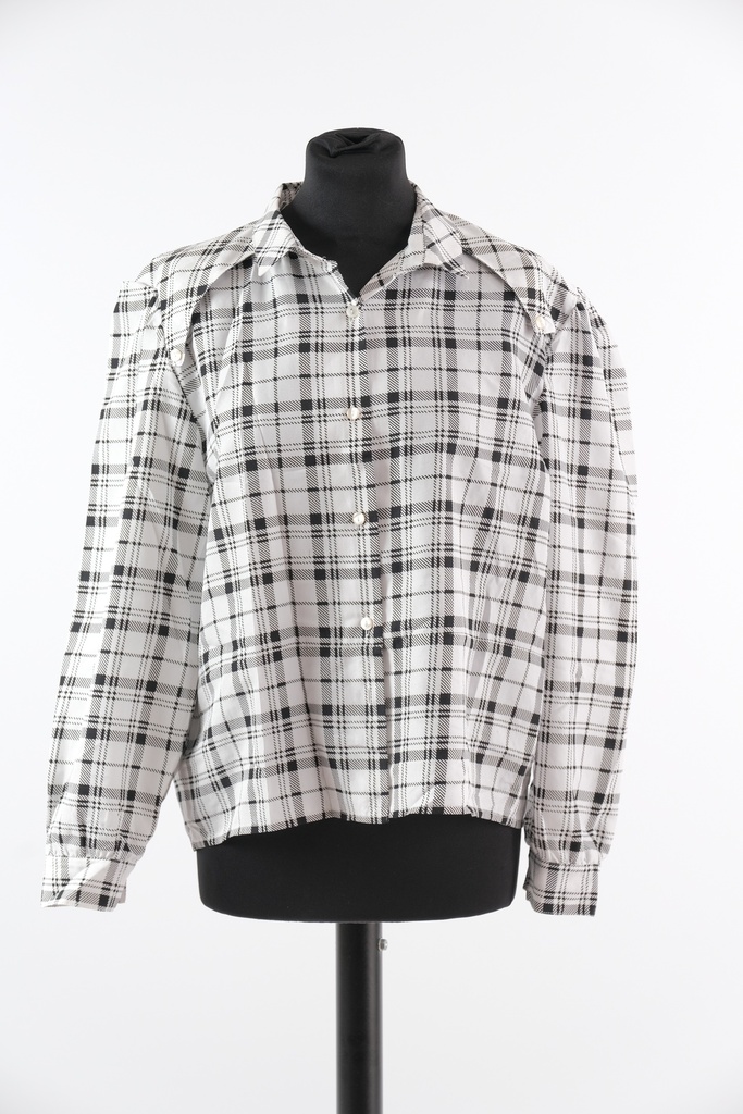 Blusa cuadros blanco y negro