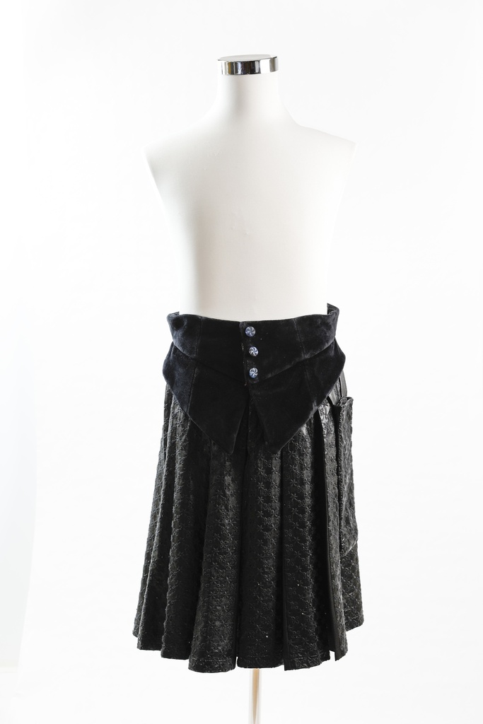 Falda de tablas polipiel negro (D.G.)