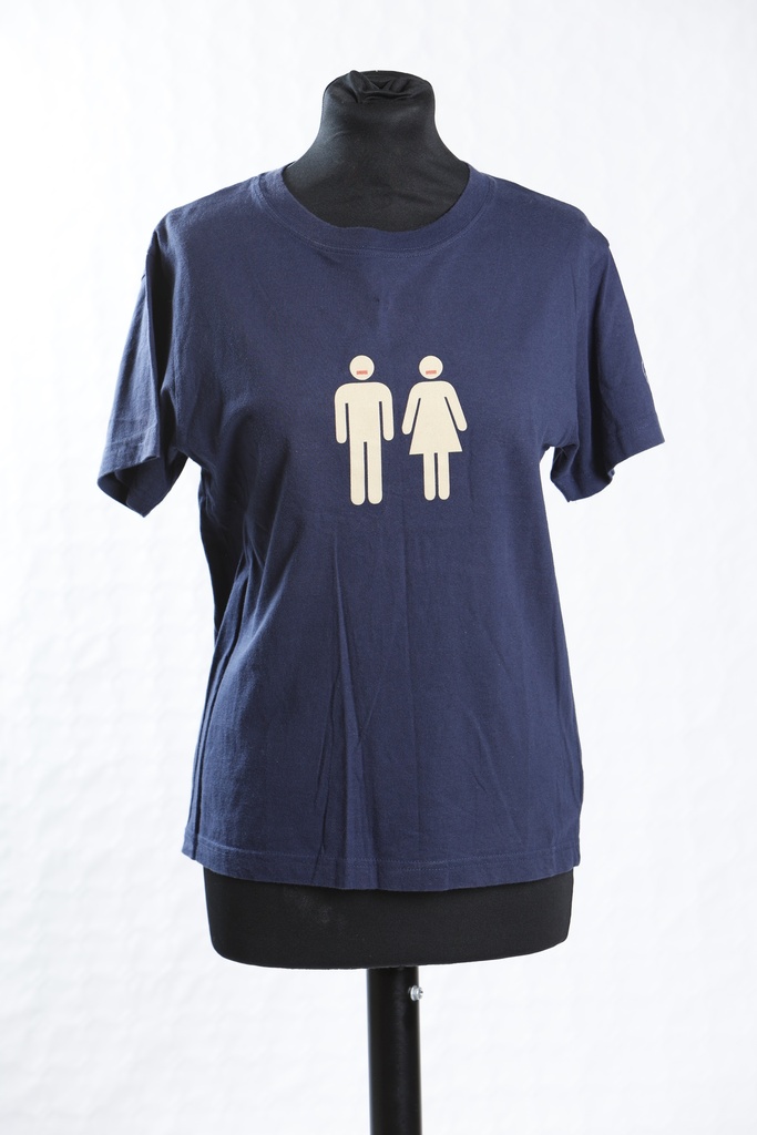 Camiseta manga corta azul con dibujo