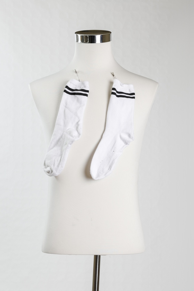 Calcetín blanco rayas negro(Bailarines Vogue)