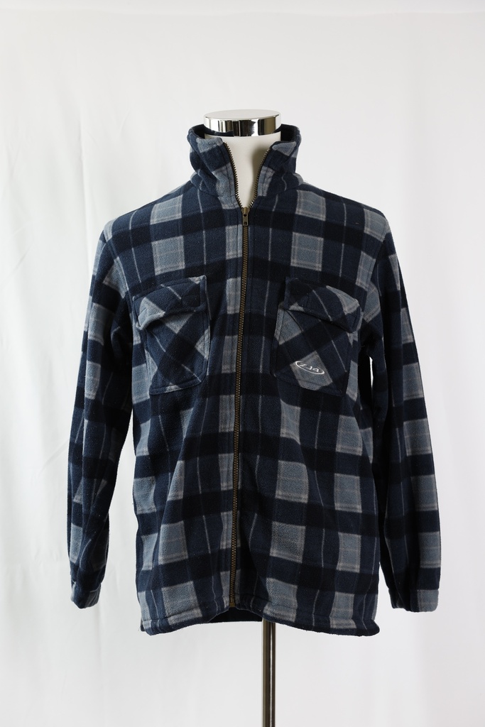 Chaqueta polar cuadros azul