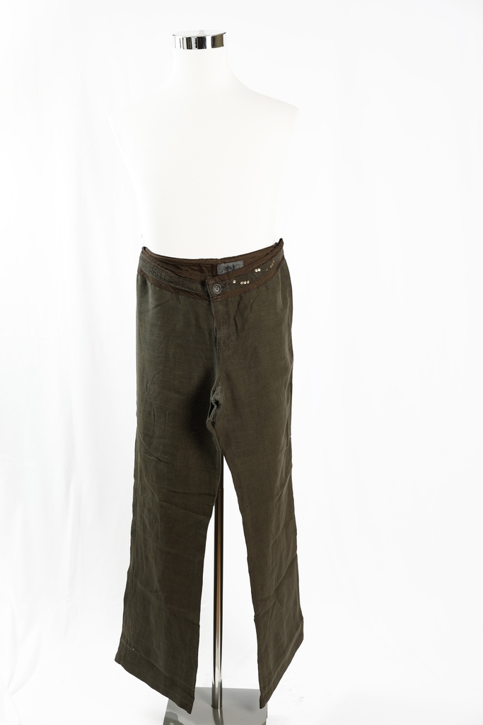 Pantalón lino marrón