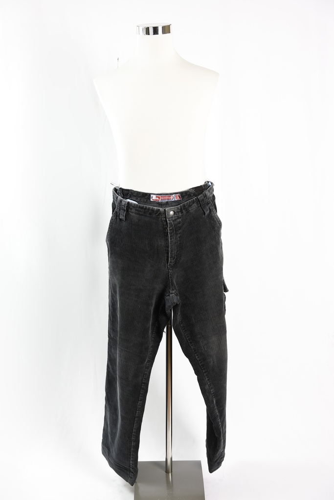 Pantalón pana negro bolsillo lateral