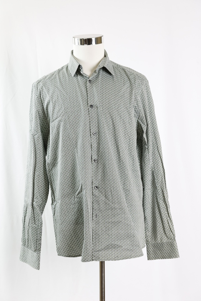 Camisa verde entallada círculos