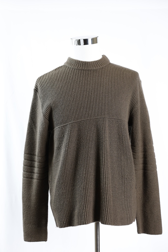 Jersey marrón canalé cuello redondo