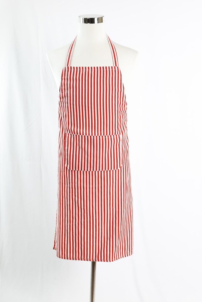 Delantal rojo y blanco
