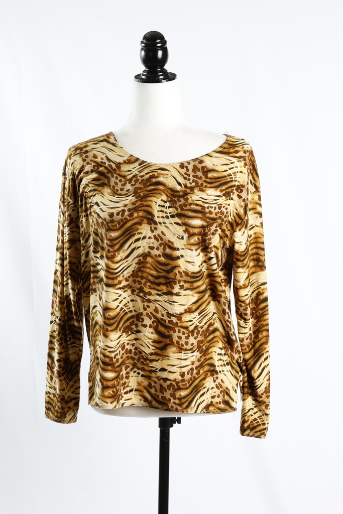 Camiseta estampado leopardo manga larga