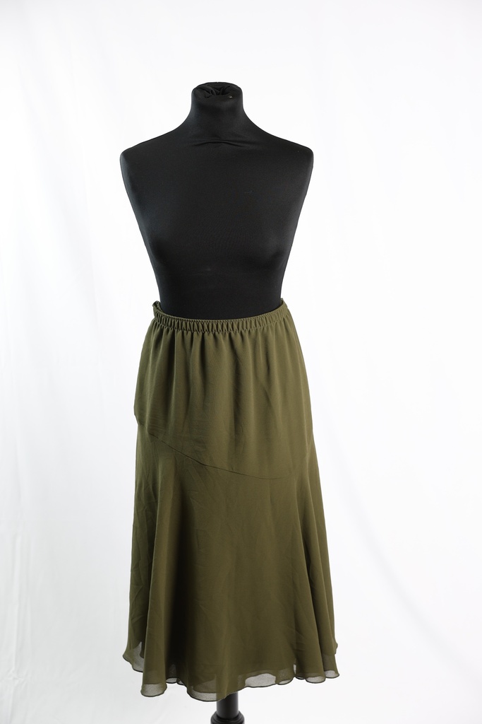 Falda tafeta verde cintura elástica