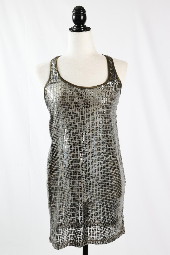 Camisa tirantes lentejuelas plateado