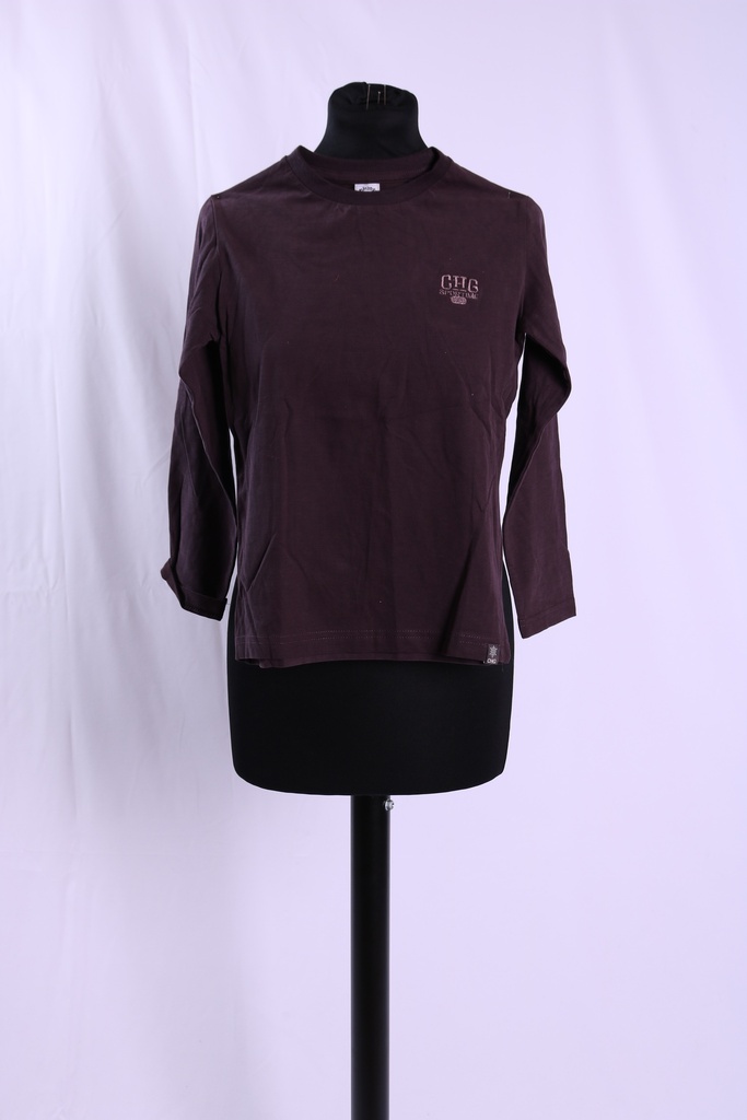Camiseta de manga larga de algodón cuello redondo