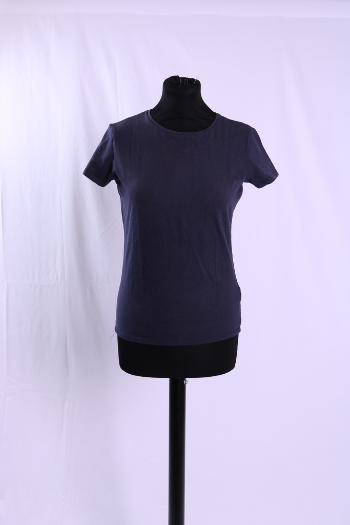 Camiseta azul manga corta cuello redondo