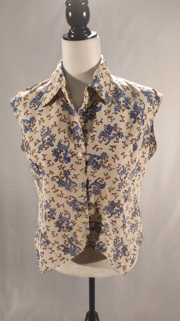 Blusa sin manga entallada estampada(sobrante)