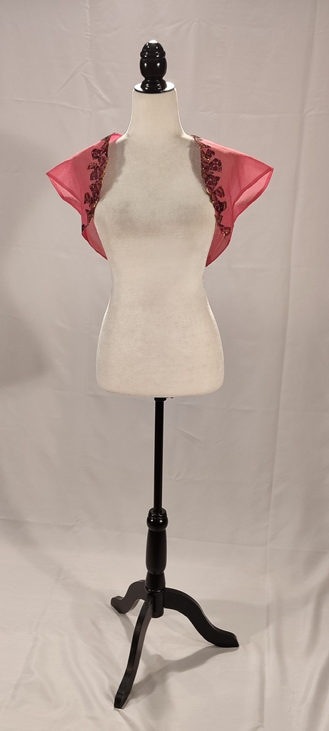 Bolero de organza rosa sin mangas (Pepa)