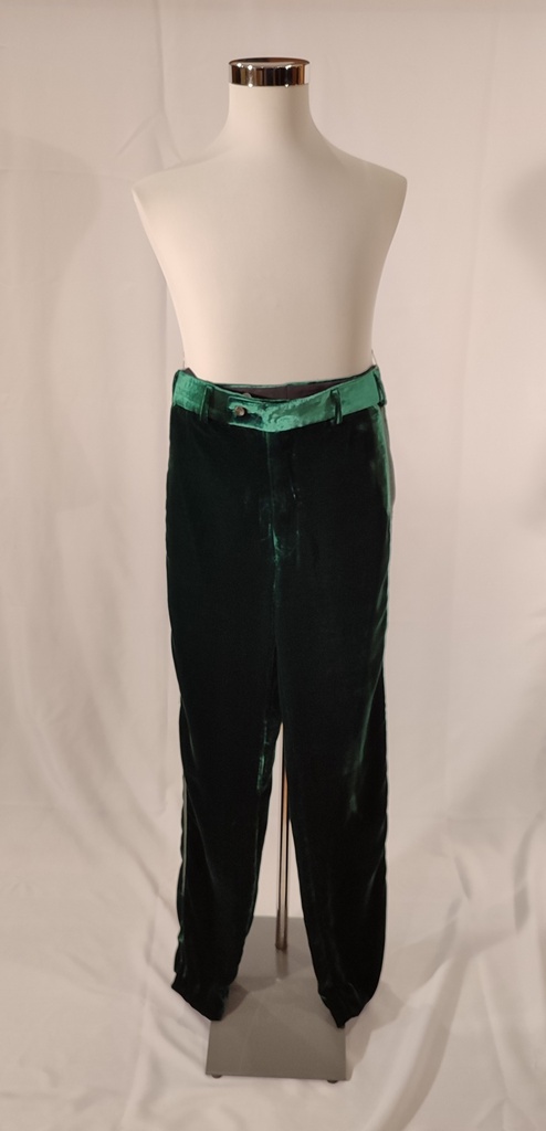 Pantalón de terciopelo verde con raya lateral (Maese Pedro)