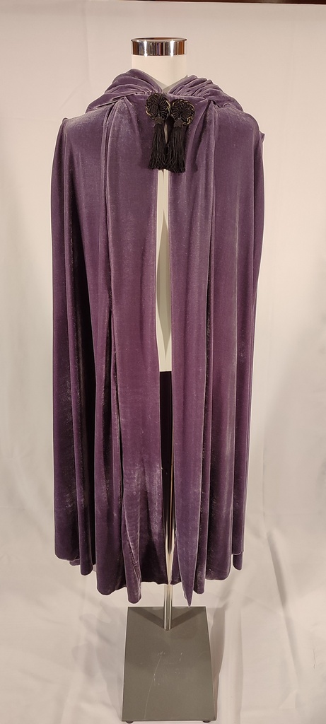 Capa de terciopelo morada con capucha (Don Quijote)