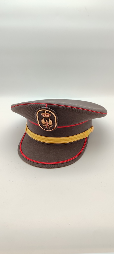 Gorra de plato militar gris con detalle rojo (Jairo) (copia)