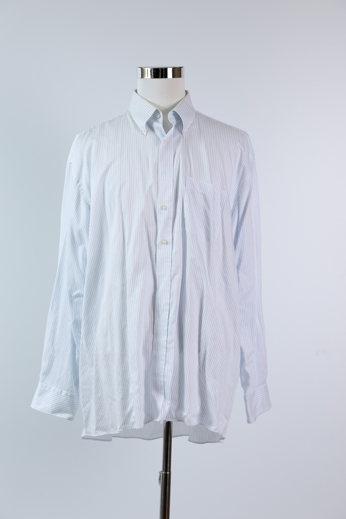 Camisa H blanca rayas verticales azules