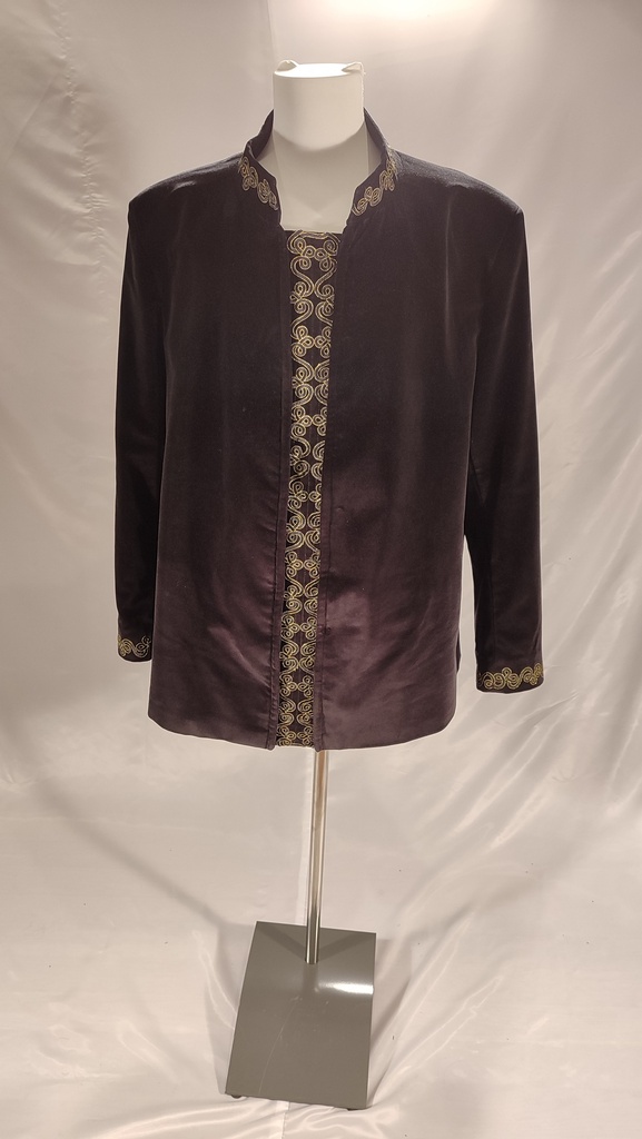 Chaqueta terciopelo negro cuello mao con adorno de pasamanería (Lohengrin)