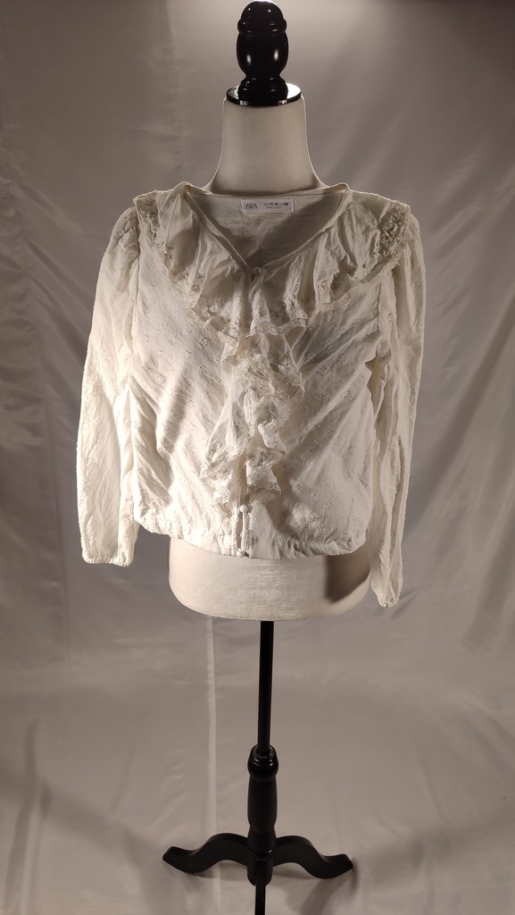 Camisa manga larga crudo volantes cuello(MARIA)